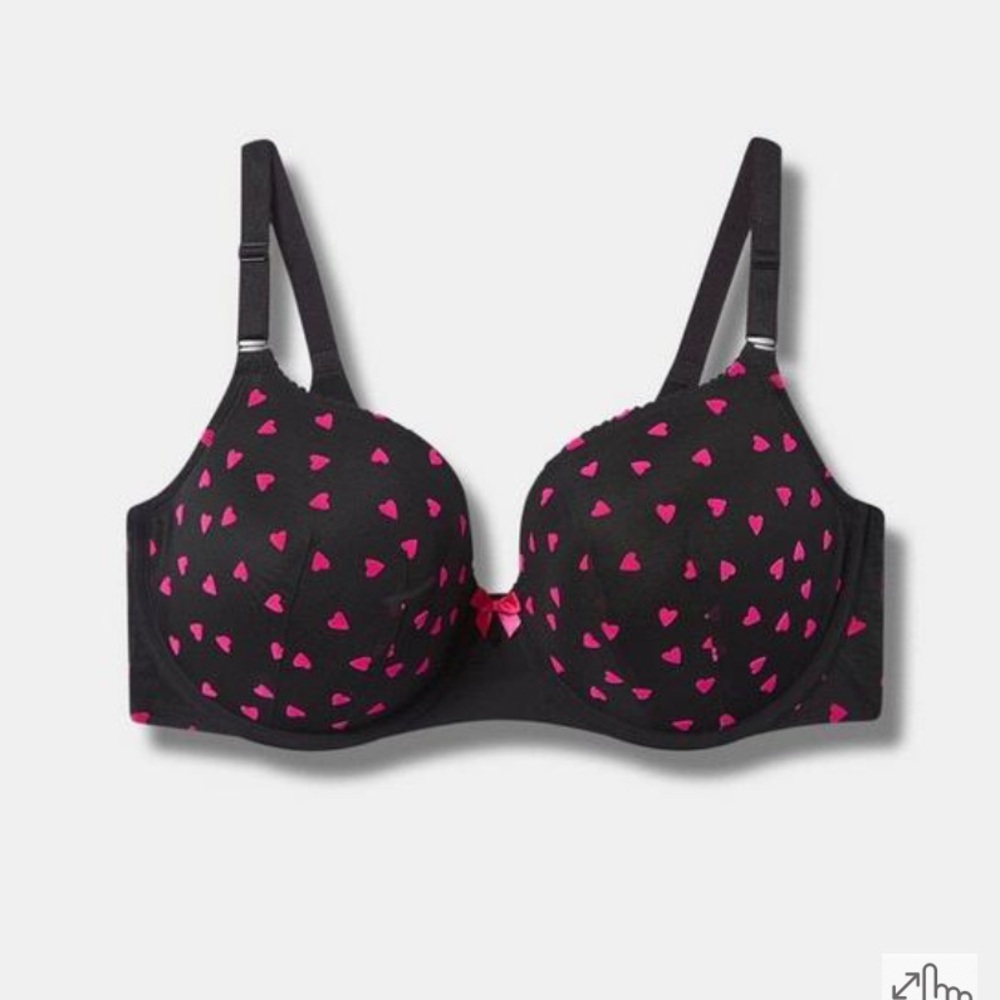 Torrid Perfect T-Shirt Back Smoothing Bra Hearts 40E (DD) NWT